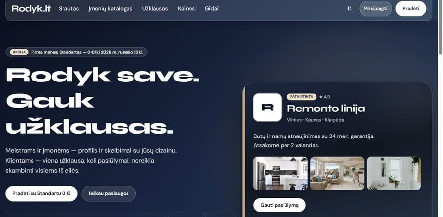 Rodyk.lt — a live product