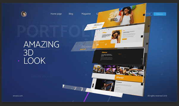 3D portfolio showcase
